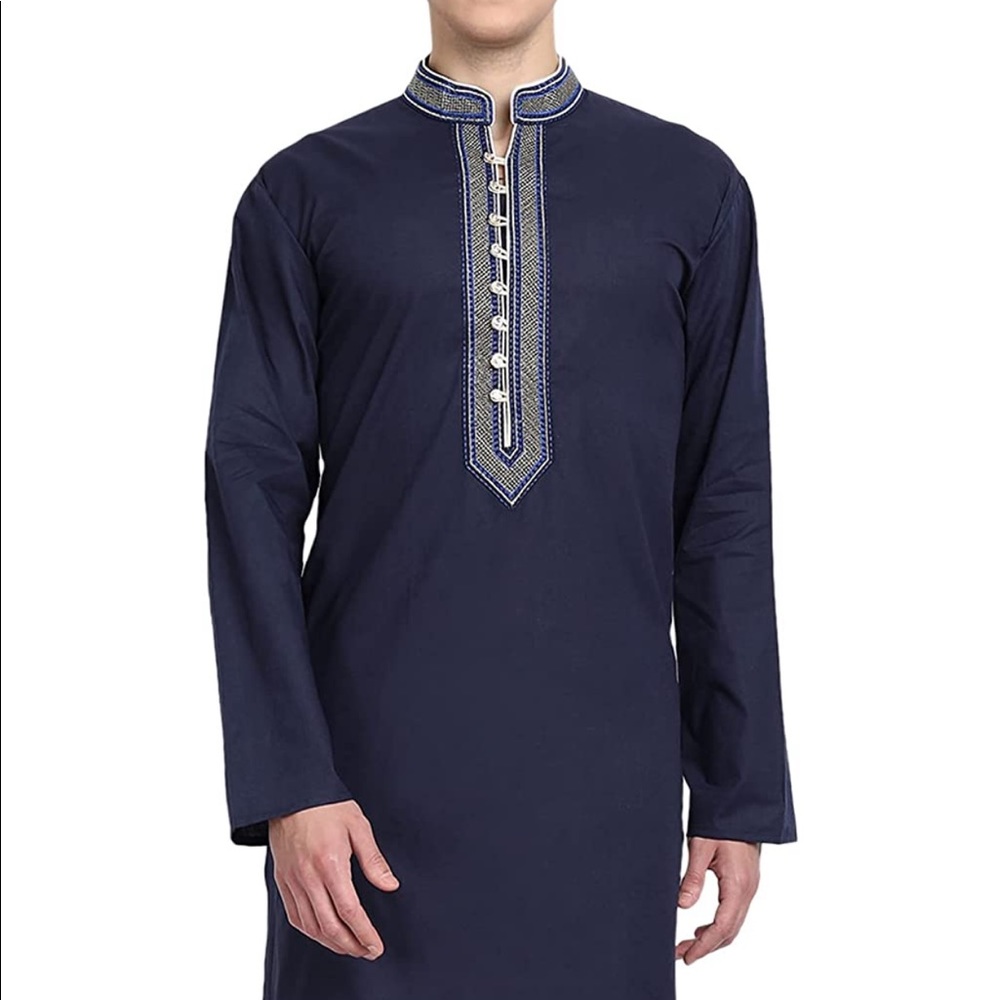 Men's Cotton Kurta Indian Wedding Party Casual Long shirt. Size XL (44)
